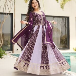 Anarkali Gown Traditional Indian Wedding Dress Wear for Women Navratri Diwali